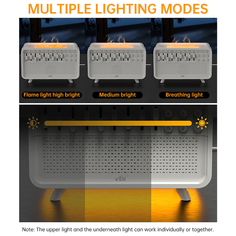 White Noise Sleep Diffuser & Flame Humidifier with Bluetooth