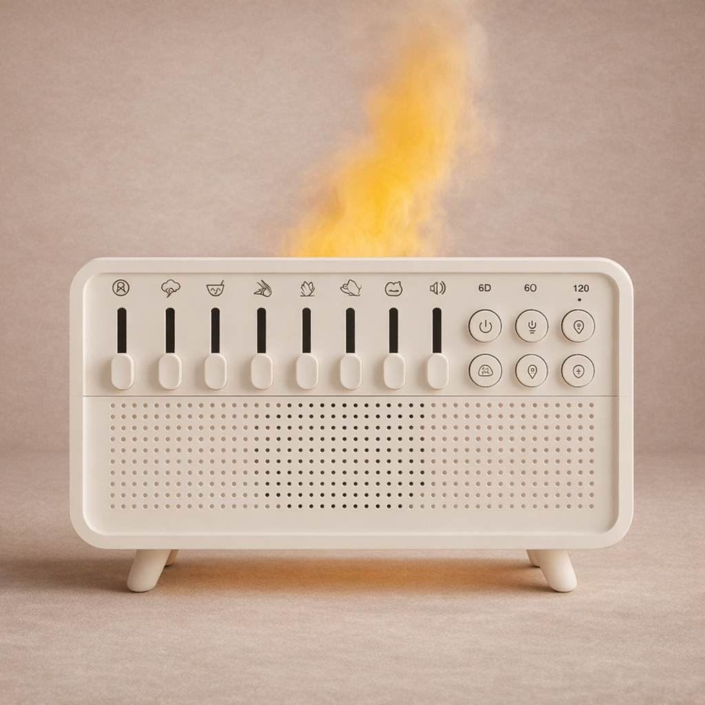 White Noise Sleep Diffuser | Flame Humidifier with Bluetooth